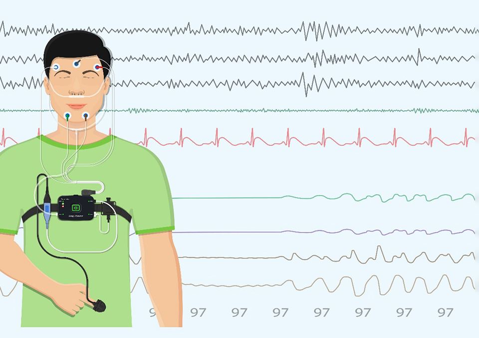 Digital illustration of sleep test